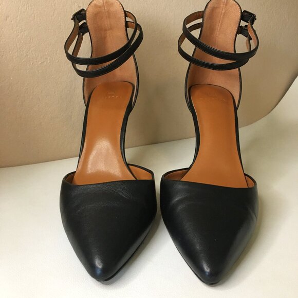 ＨＡＬＳＴＯＮ "London" Napa Leather Double Ankle Strap D'Orsay - Size 8.5 - Picture 4 of 13